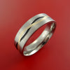 Titanium Ring with 14k Yellow Gold and Cerakote Inlays Custom Made Band