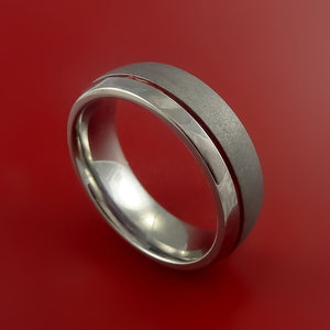 Titanium Band Custom Color Design Ring Any Size Band 3 to 22 Red, Blue, Green Inlay