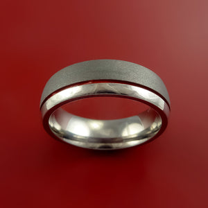 Titanium Band Custom Color Design Ring Any Size Band 3 to 22 Red, Blue, Green Inlay