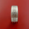 Titanium Ring with Infinity Milled Celtic Design and 14k White Gold Inlays Custom Made Band