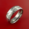Titanium Textured Ring with Silver Inlay Wedding Band Any Size and Finish Alternative Look