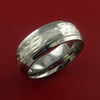 Titanium Textured Ring with Silver Inlay Wedding Band Any Size and Finish Alternative Look