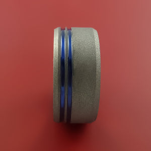 Wide Titanium Ring with Cerakote Inlay Custom Made Band