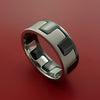 Black Zirconium Ring with Zipper Style Cobalt Chrome Inlay Custom Made Band