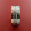 Damascus Steel 14K Rose Gold Ring Wedding Band Custom Made