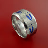 Cobalt Chrome Hammer Finish Deer Tracks Band Hunters Ring Made to Any Sizing and Color