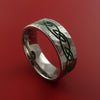 Titanium Ring with Infinity Milled Celtic Design and Cerakote Inlays Custom Made Band