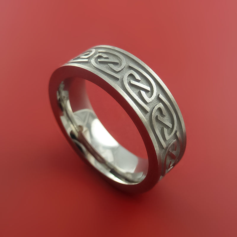 Titanium Celtic Band Narrow Infinity Symbolic Wedding Ring Custom Made