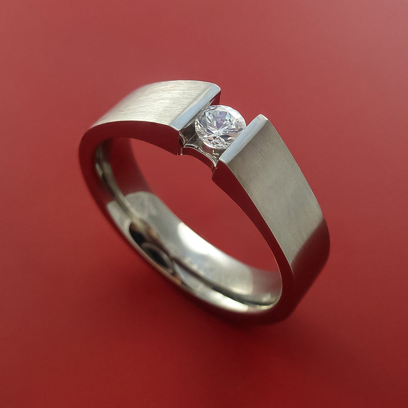 Titanium tension set diamond ring Clearance