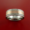 Cobalt Chrome and 14K Rose Gold Wedding Band Hammer Finish Engagement Ring Made to Any Sizing 3-22