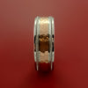 Cobalt Chrome and 14K Rose Gold Wedding Band Hammer Finish Engagement Ring Made to Any Sizing 3-22