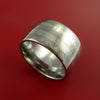 Wide Titanium Ring with 14K White Gold Inlays Custom Made Band