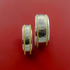 Cobalt Chrome and 14K Yellow Gold Wedding Set Rings Hammer Finish Engagement Bands