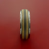 Titanium and 14K Yellow Gold Ring Custom Made Band Any Finish and Sizing 3 to 22