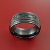 Black Zirconium Ring with Carbon Fiber Inlay Style Weave Pattern
