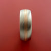 Cobalt Chrome Ring with 14k Rose Gold and Groove Inlays Custom Made Band