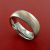 Cobalt Chrome Ring with 14k Rose Gold and Groove Inlays Custom Made Band