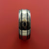 Black Zirconium Ring with Groove Inlay Custom Made Band