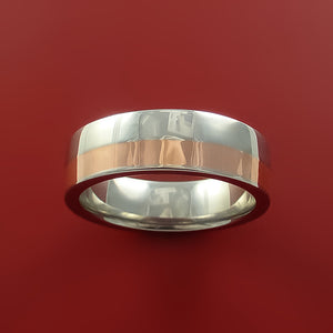 Cobalt Chrome Ring with Copper Inlay Custom Made Band