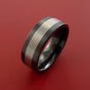 Black Zirconium Ring with Lashbrook Platinum Rings Inlay Custom Made Band