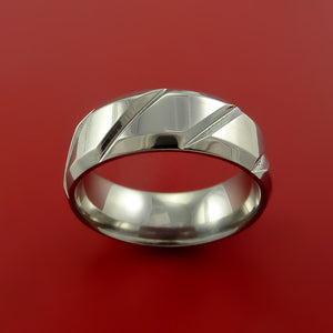 Cobalt Chrome Unique Channel Ring Bright Comfortable Band Made to Any Sizing and Finish
