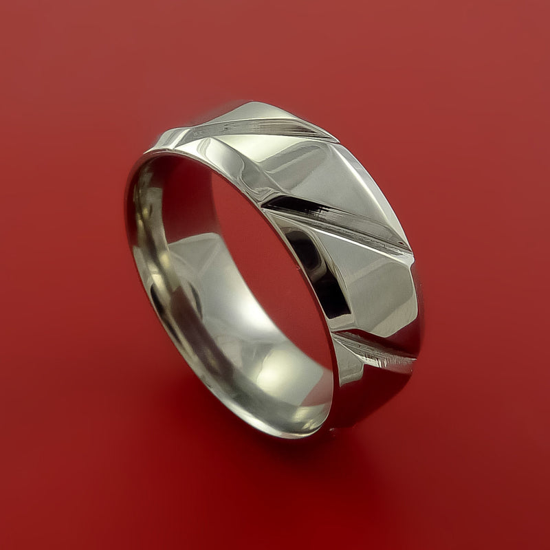 Cobalt Chrome Unique Channel Ring Bright Comfortable Band Made to Any Sizing and Finish