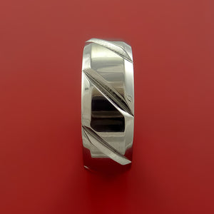Cobalt Chrome Unique Channel Ring Bright Comfortable Band Made to Any Sizing and Finish