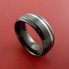 Black Zirconium Ring with Platinum Inlay Custom Made Band