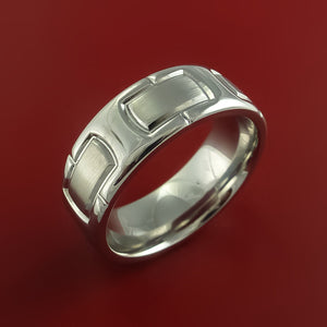 Cobalt Chrome Unique Brick Ring Bright Comfortable Ring Made to Any Sizing and Finish 3-22