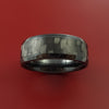 Black Zirconium Ring with Black Carbon Fiber Inlay Custom Made Band