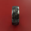 Black Zirconium Ring with Black Carbon Fiber Inlay Custom Made Band