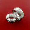 Cobalt Chrome Silver Diamond Setting Matching Ring Set Made to any sizing
