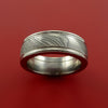 Surgical Stainless Steel Ring with Damascus Steel Inlay Custom Made Band