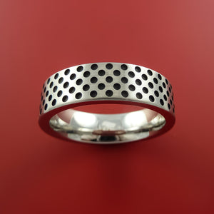 Titanium Ring Textured Mini Dimple Pattern Band Made to Any Sizing and Finish 3-22