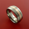 Titanium Ring with 14k Rose Gold and Groove Inlays Custom Made Band