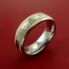 Cobalt Chrome and 14K Yellow Gold Wedding Band Hammer Finish Engagement Ring Made to Any Sizing 3-22