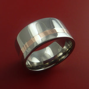Rose Gold and Titanium Ring Wide Band Any Finish and Sizing from 3-22