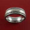 Damascus Steel 14K White Gold Ring Custom Made Wedding Band