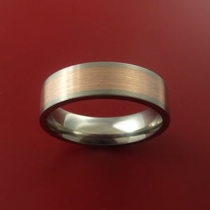 Rose Gold and Titanium Wide Band Any Finish and Size