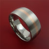 Titanium Ring with 14k Rose Gold Inlay Custom Made Band