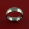 Damascus Steel Ring with 14k Yellow Gold Inlay Custom Made Band