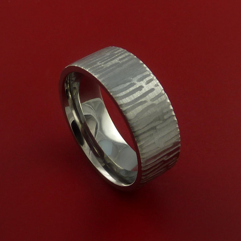 Titanium Ring Tiger Textured Band Made to Any Sizing and Finish 3-22