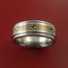 Titanium and 18K GOLD Mokume Ring Custom Made to Any Size 3 to 22
