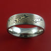 Titanium and 14K White Gold Mokume Ring Custom Made to Any Size