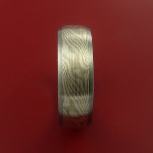 Titanium Ring with Mokume Gane Inlay Custom Made Band