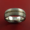 Titanium and 14K Yellow Gold Mokume Ring Custom Made Band to Any Size 3 to 22