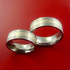 Matching Mokume and Palladium in Titanium Rings Wedding Band Set Sizes 3-22