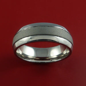 Titanium Ring with Groove Inlay Custom Made Band