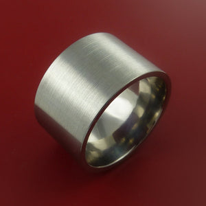 Titanium Wide Wedding Band Engagement Ring Made to Any Sizing and Finish 3-22