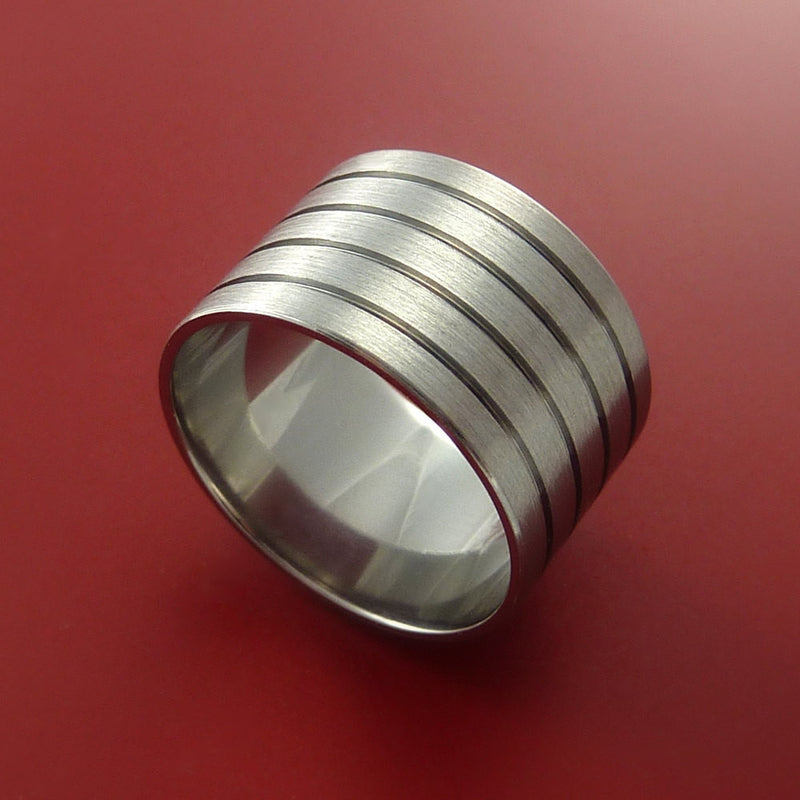 Titanium Band Engagement Ring Modern Made to Any Sizing and Finish 3-22